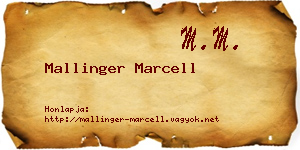 Mallinger Marcell névjegykártya